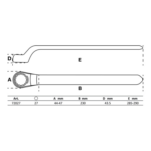 BGS Enkelvoudige VDE-ringsleutel | diep gebogen | 27 mm