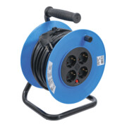 BGS Enrouleur de câble 25 m 3x1,5 mm² 4 prises de courant IP 20 3000 W