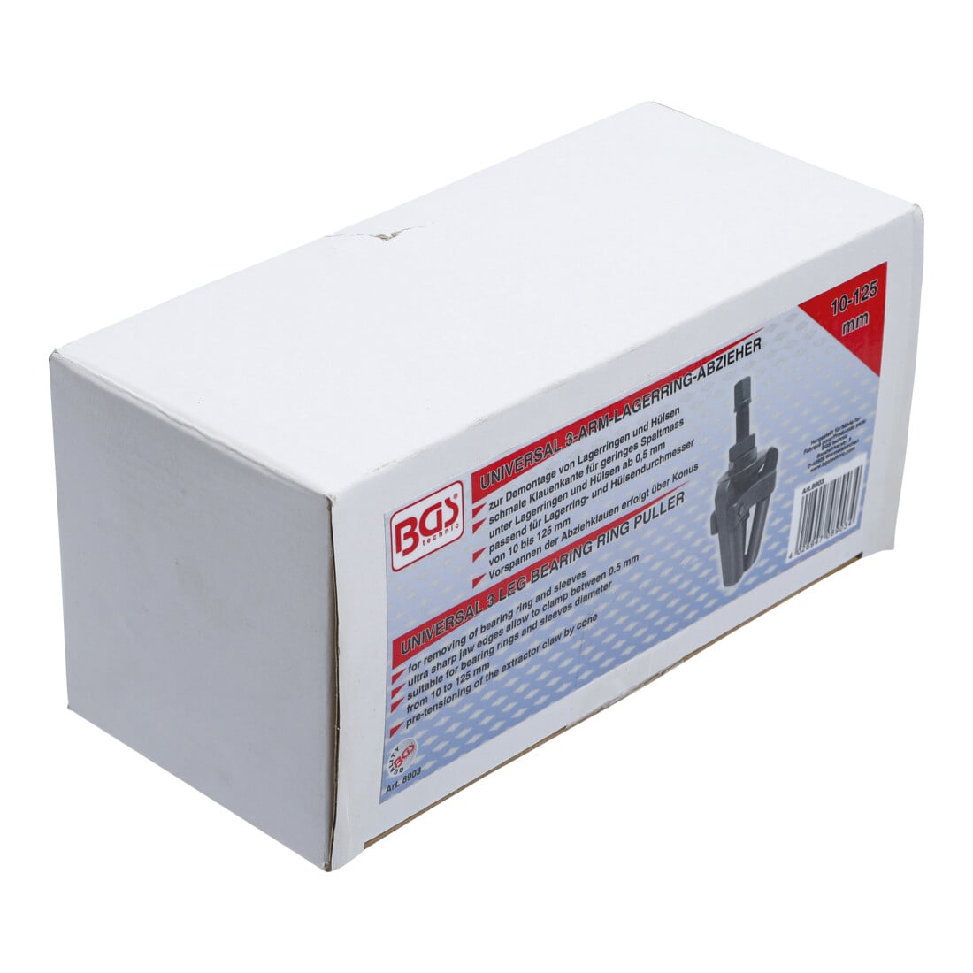 BGS Estrattore anello cuscinetto, 3 bracci, universale, 10 - 125 mm