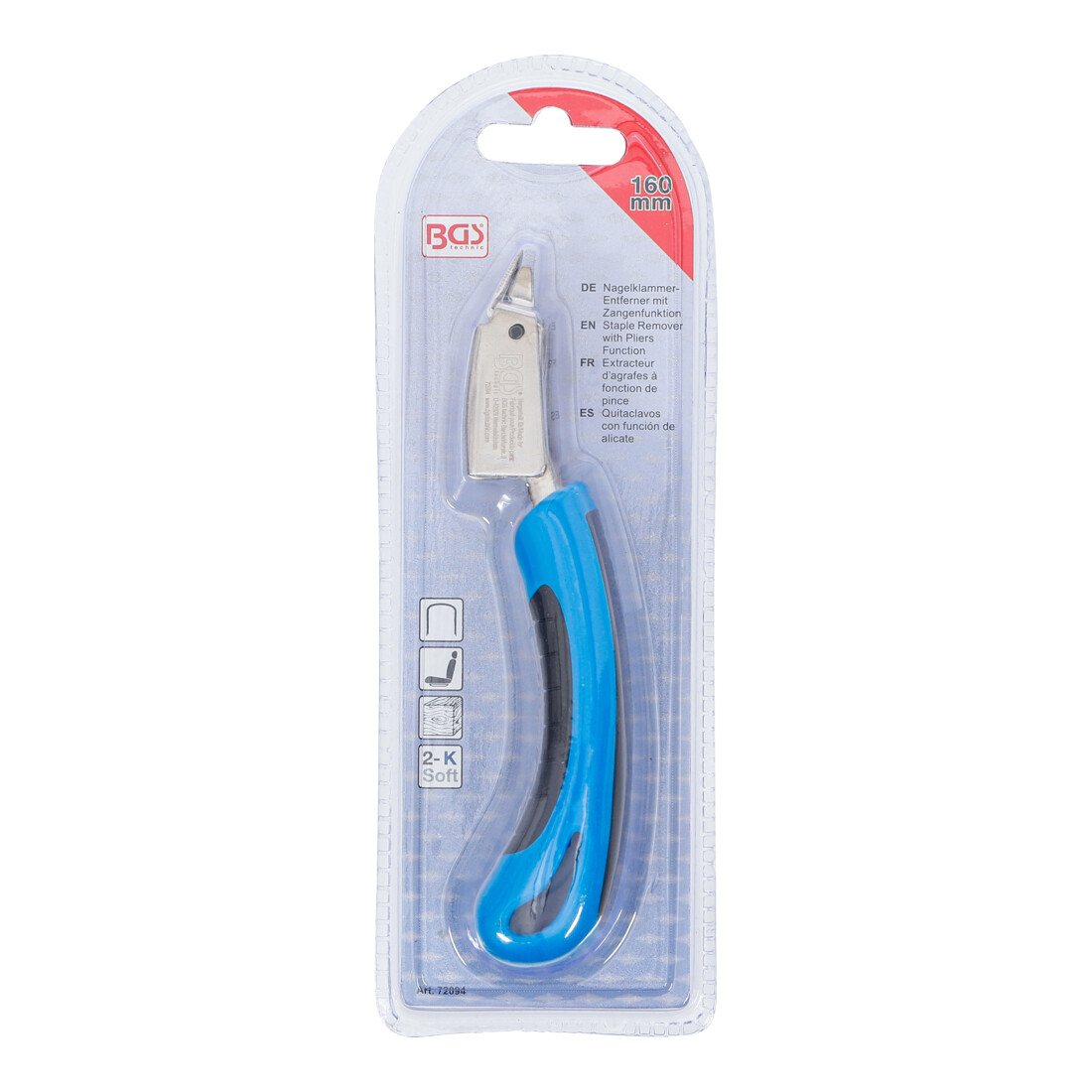 BGS Estrattore per graffette con funzione pinza, 160 mm