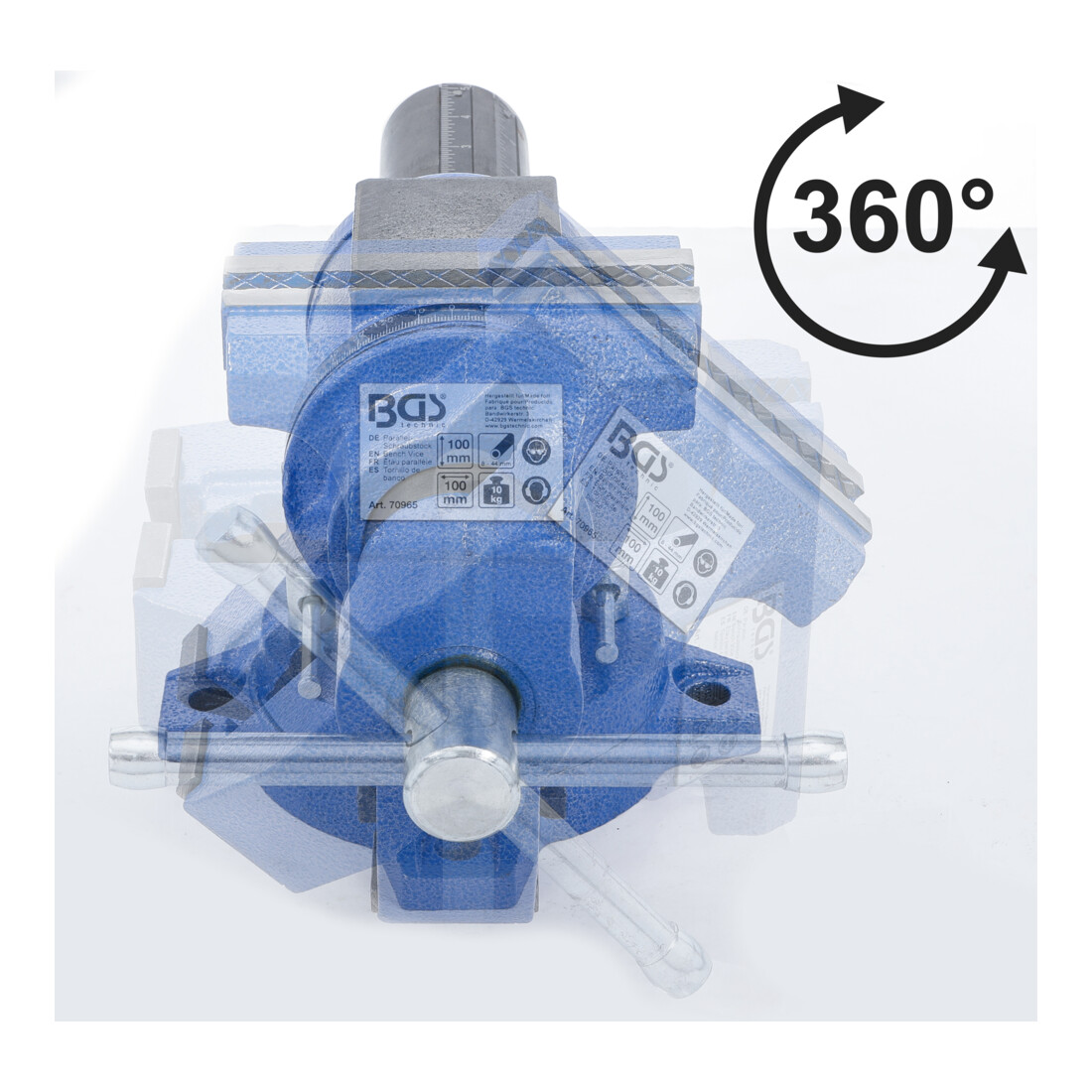 BGS Étau parallèle, mors de 100 mm, pivotant à 360°