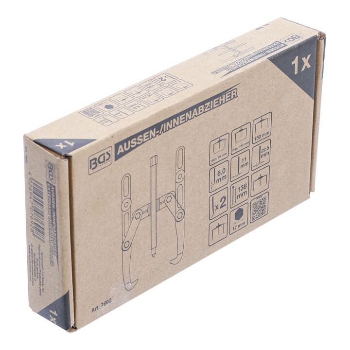 BGS Extracteur interne/externe, 2 griffes 76 - 165 mm