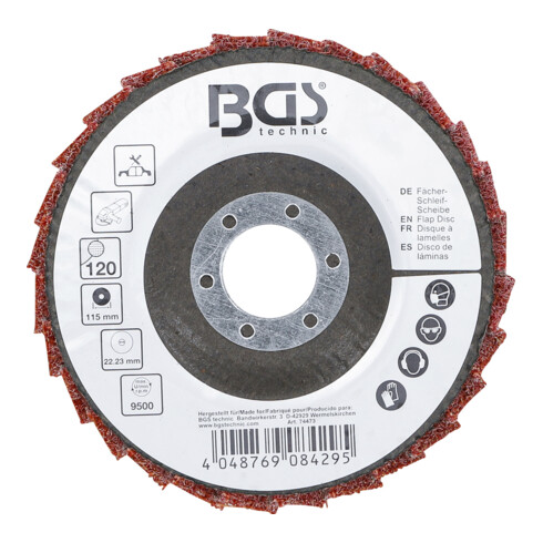 BGS Fächer-Schleif-Scheibe, Vlies, Ø 115 mm, Körnung 120