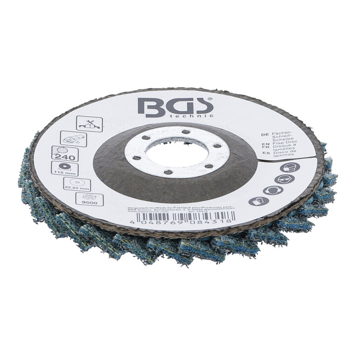 BGS Fächer-Schleif-Scheibe, Vlies, Ø 115 mm, Körnung 240