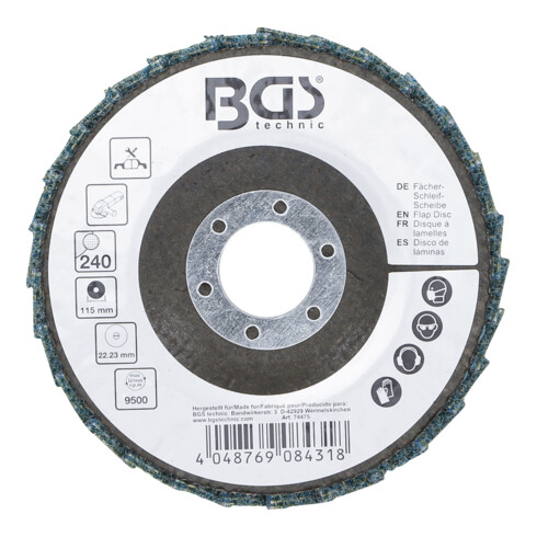 BGS Fächer-Schleif-Scheibe, Vlies, Ø 115 mm, Körnung 240