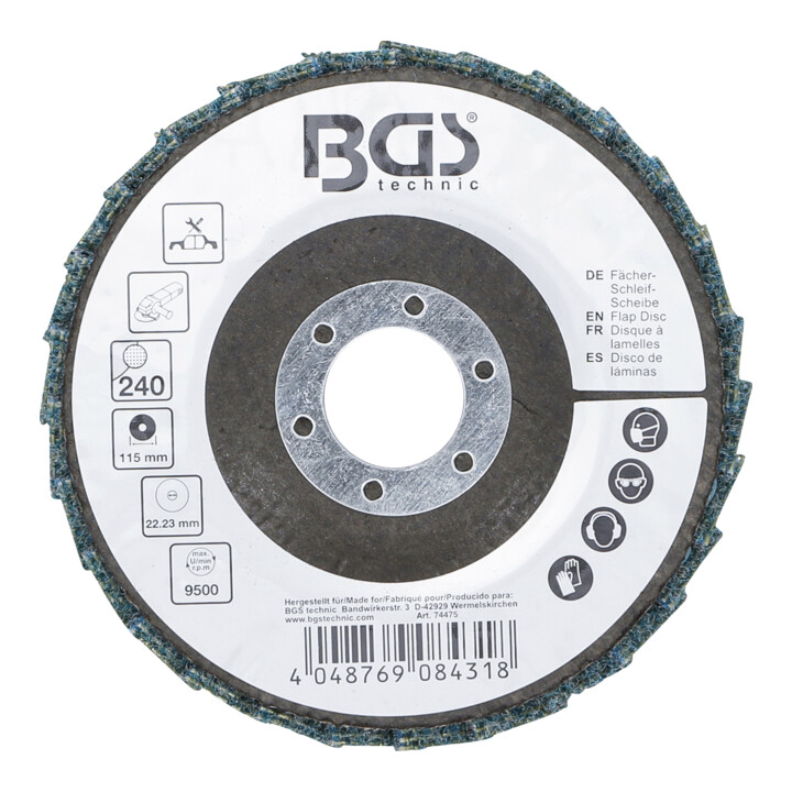 BGS Fächer-Schleif-Scheibe, Vlies, Ø 115 mm, Körnung 240