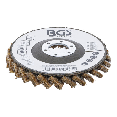 BGS Fächer-Schleif-Scheibe, Vlies, Ø 115 mm, Körnung 80