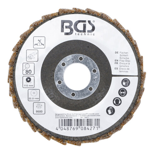 BGS Fächer-Schleif-Scheibe, Vlies, Ø 115 mm, Körnung 80