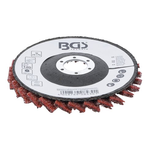 BGS Fächer-Schleif-Scheibe, Vlies, Ø 125 mm, Körnung 120