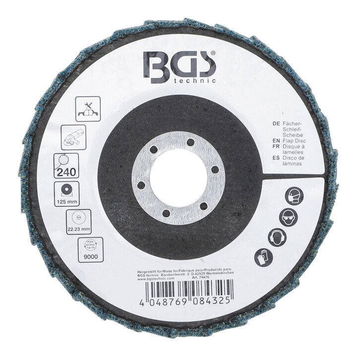 BGS Fächer-Schleif-Scheibe, Vlies, Ø 125 mm, Körnung 240