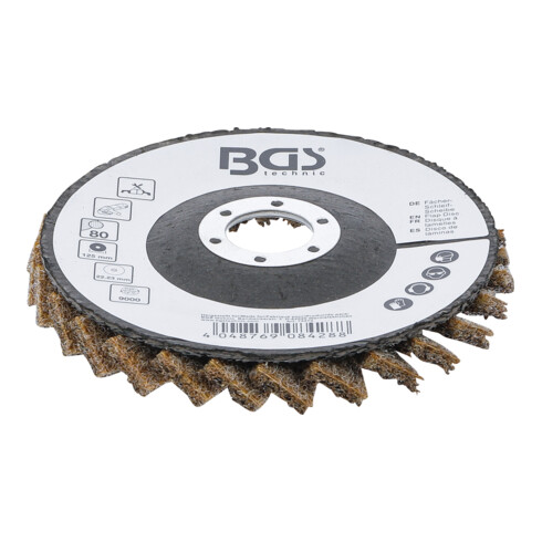 BGS Fächer-Schleif-Scheibe, Vlies, Ø 125 mm, Körnung 80
