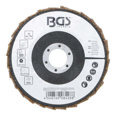BGS Fächer-Schleif-Scheibe, Vlies, Ø 125 mm, Körnung 80