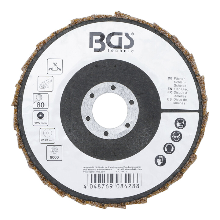 BGS Fächer-Schleif-Scheibe, Vlies, Ø 125 mm, Körnung 80