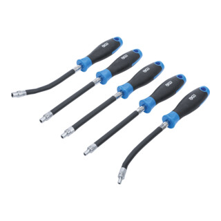 BGS Flexibele schroevendraaierset met rond handvat E-profiel E4 - E8 Bladlengte 150 mm 5 dlg.