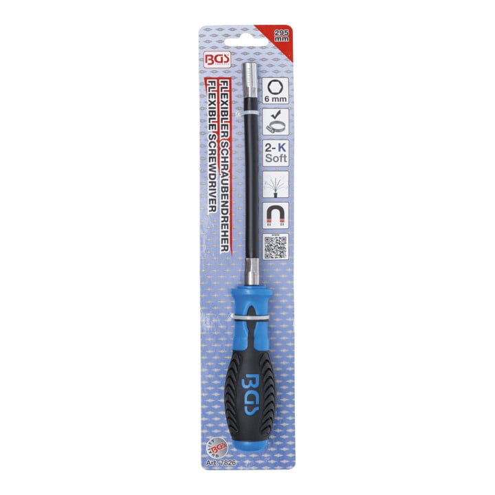 BGS Flexibele zeskant-dopschroevendraaier | 6 mm