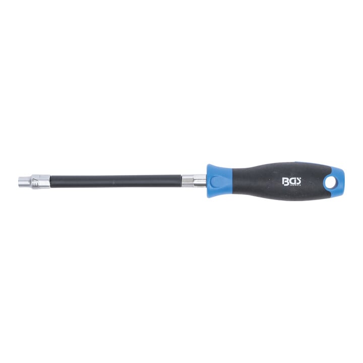 BGS Flexibler Schraubendreher mit Rundgriff 70023, E-Profil E 7, Klingenlänge 150 mm