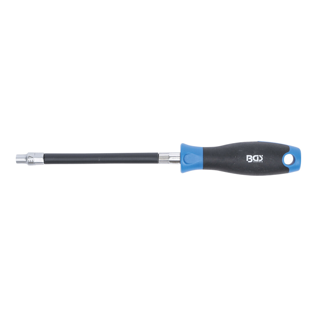 BGS Flexibler Schraubendreher mit Rundgriff 70023, E-Profil E 7, Klingenlänge 150 mm