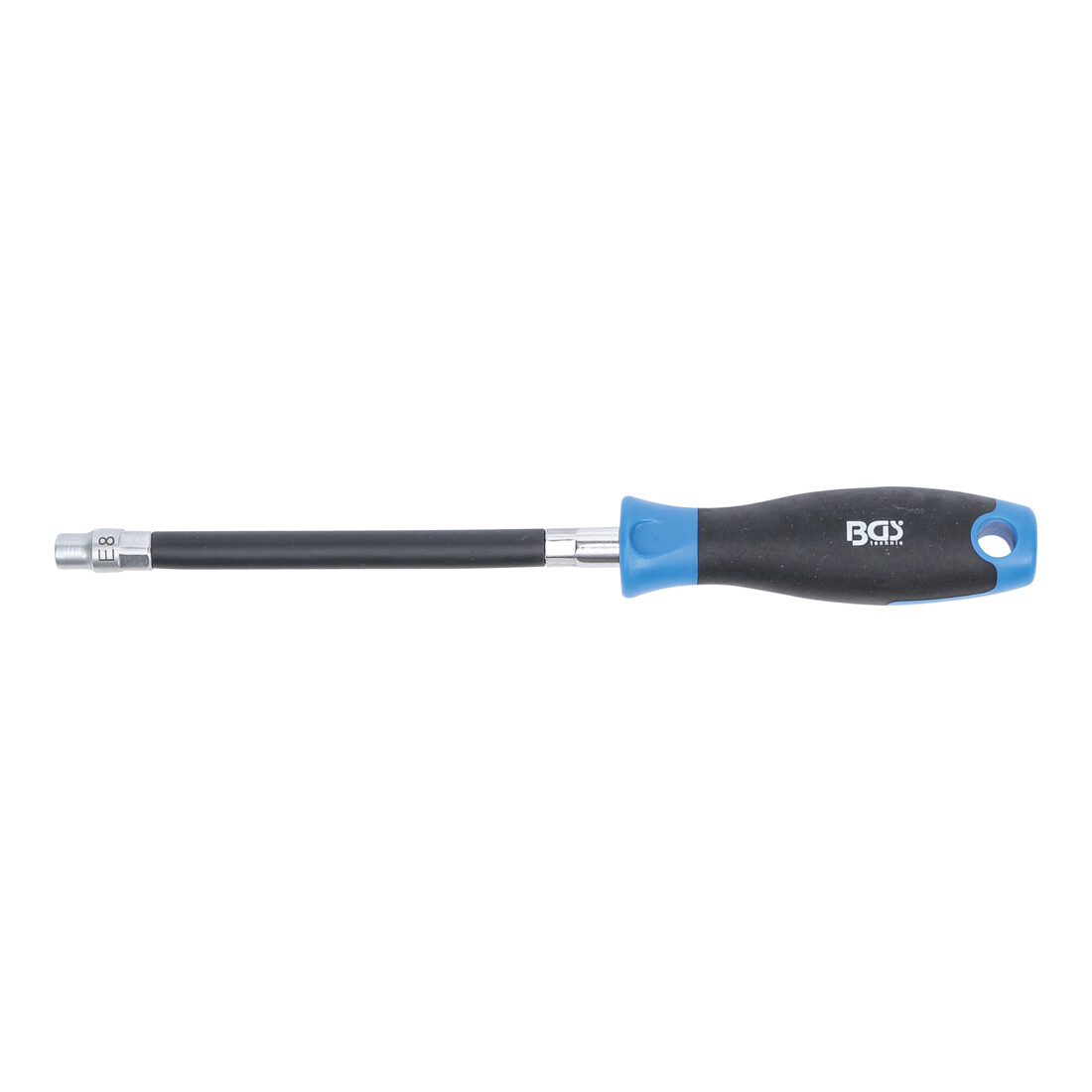BGS Flexibler Schraubendreher mit Rundgriff 70024, E-Profil E 8, Klingenlänge 150 mm