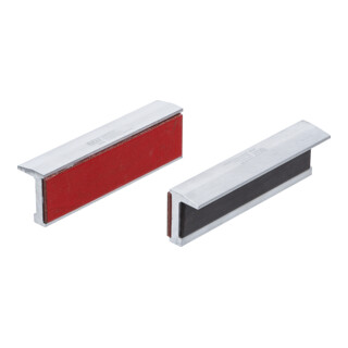 BGS Ganasce di protezione per morsa, in alluminio, l=100mm, 2pz., con supporto in plastica (rosso)