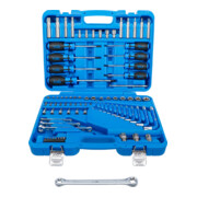 BGS gereedschap assortiment 6,3 mm (1/4 inch) + 12,5 mm (1/2 inch) E profiel / T profiel (voor TX) 84 delig