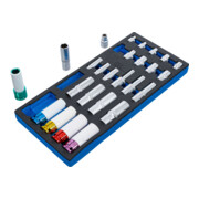 BGS Gereedschapmodule 1/3: dopsleutels, zeskant, diep 11– 22 mm | E-profiel E10 - E22 | 6,3 mm (1/4"), 10 mm (3/8"), 12,5 mm (1/2") | 26-dlg.-3
