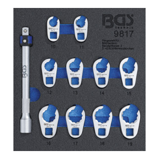 BGS Gereedschapmodule 1/6: Kraaienpootsleutelset | 10 mm (3/8") | 10 - 19 mm | 11-dlg.