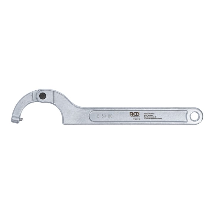 BGS Gewrichtshaak sleutel met pen, 50 - 80 mm
