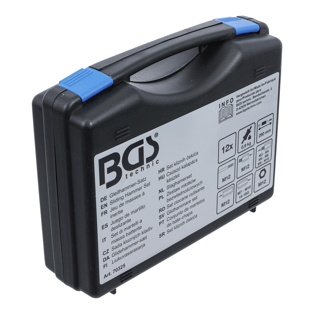 BGS Gleithammer-Satz mit Gewinde-Adaptern 12-tlg.