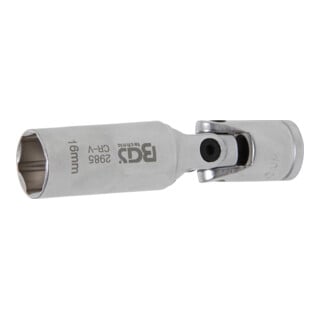 BGS Gloeibougie gewricht inzet Zeskantaandrijving Vierkantaandrijving 10 mm (3/8 inch) SW 16 mm