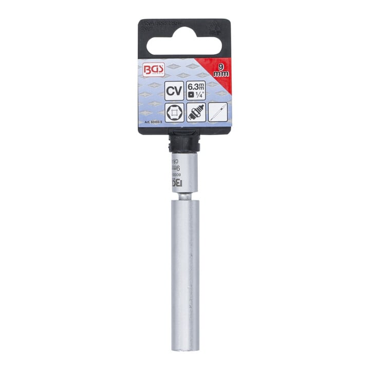 BGS Gloeikaars- en bougie-koppelstuk, aandrijving binnenvierkant 6,3 mm (1/4"), SW 9 mm