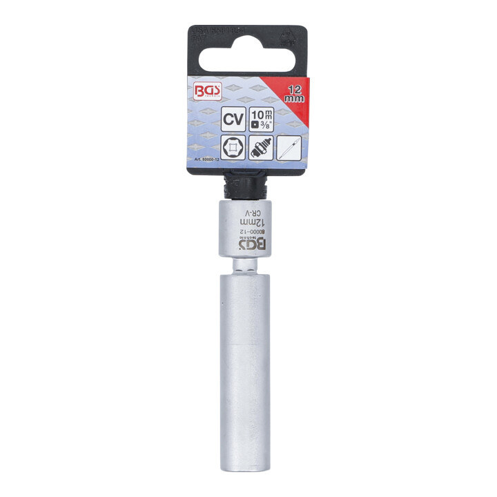 BGS Glüh- und Zündkerzen-Gelenk-Einsatz, Antrieb Innenvierkant 10 mm (3/8"), SW 12 mm