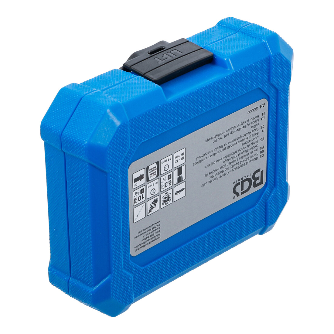 BGS Glüh- und Zündkerzen-Gelenk-Einsatz-Satz, Antrieb Innenvierkant 6,3 mm (1/4") / 10 mm (3/8"), SW 8 - 9 - 10 - 12 - 14 - 16 mm, 11-tlg.
