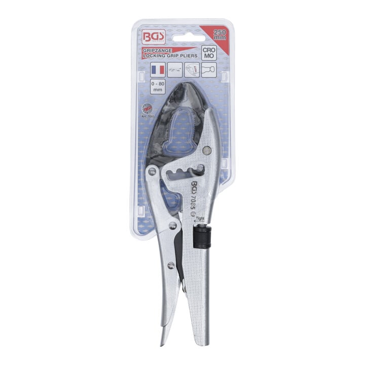 BGS Gripzange 4-fache Schnelljustierung tiefgekröpfte Unterbacke französischer Typ 250 mm