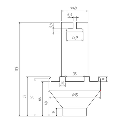 BGS Groefmoerinzetstuk voor Mercedes-Benz Atego 80 - 95 mm