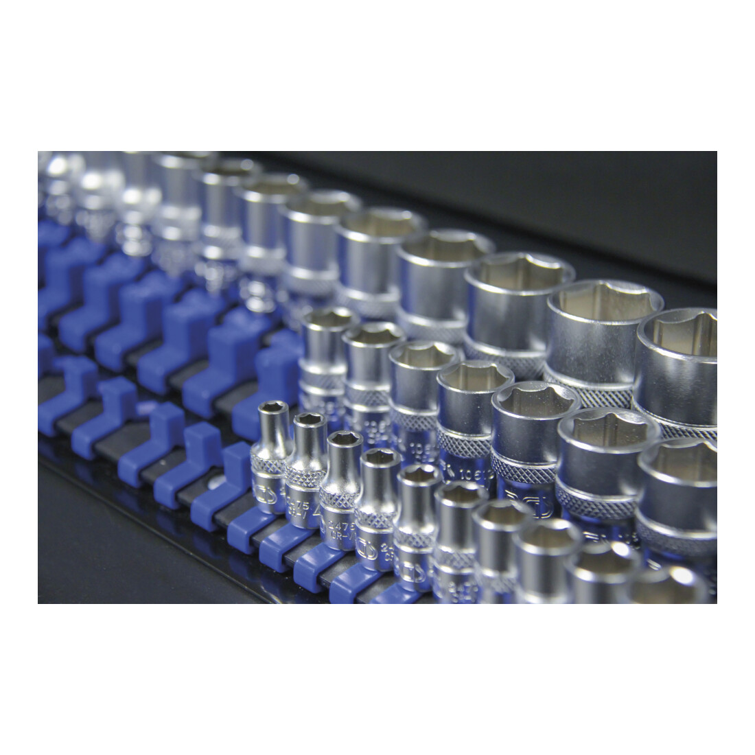 BGS Guide per inserti per chiavi a bussola con 80 clip per inserti da 6,3mm (1/4"), 10mm (3/8"), 12,5mm (1/2")