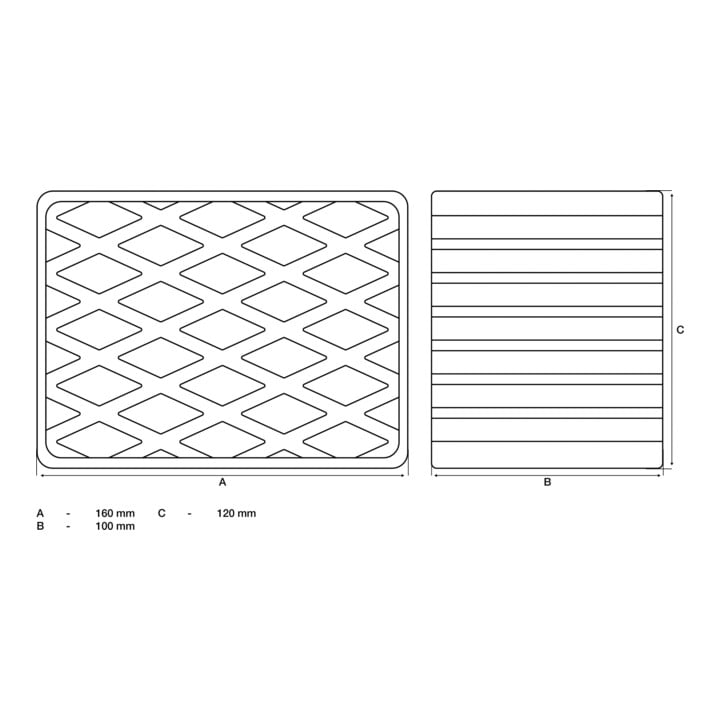 BGS Gummiauflage 7008, für Hebebühnen, 160 x 120 x 100 mm