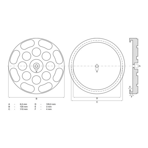 BGS Gummiteller 7051, für Hebebühnen, Ø 120 mm
