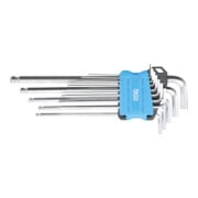 BGS Haakse steeksleutelset extra lang inch maten inbus/zeskant met kogeleinde 0.05 inch - 3/8 inch 13 delig