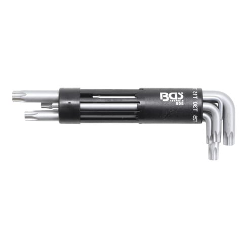 BGS haakse steeksleutelset extra lang T-profiel (voor Torx) met boring T10 - T50, 8 dlg.