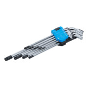 BGS haakse steeksleutelset extra lang T-profiel (voor Torx) met boring T10 - T50 9 dlg.