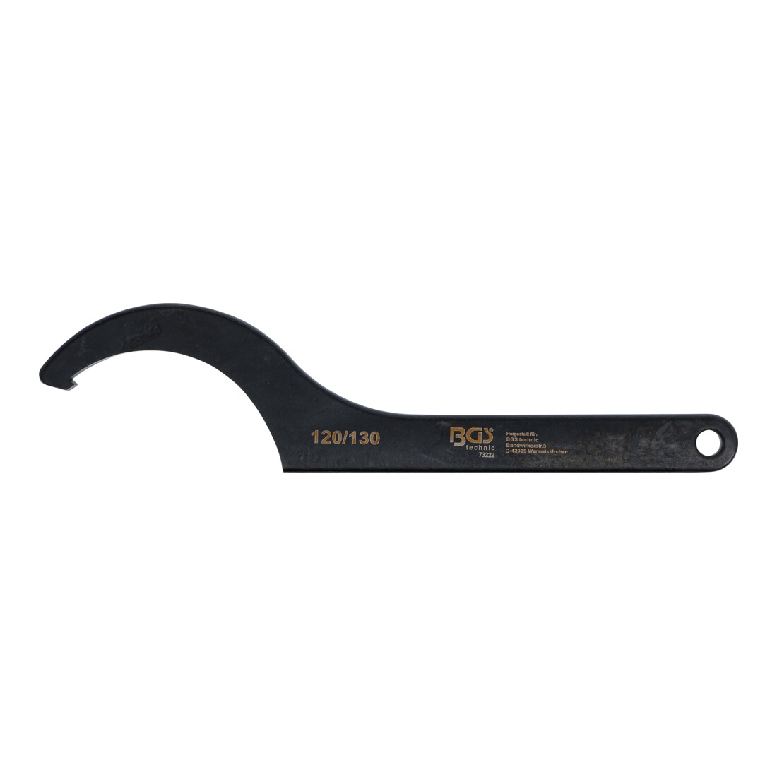 BGS Haaksleutel met neus, 120 - 130 mm
