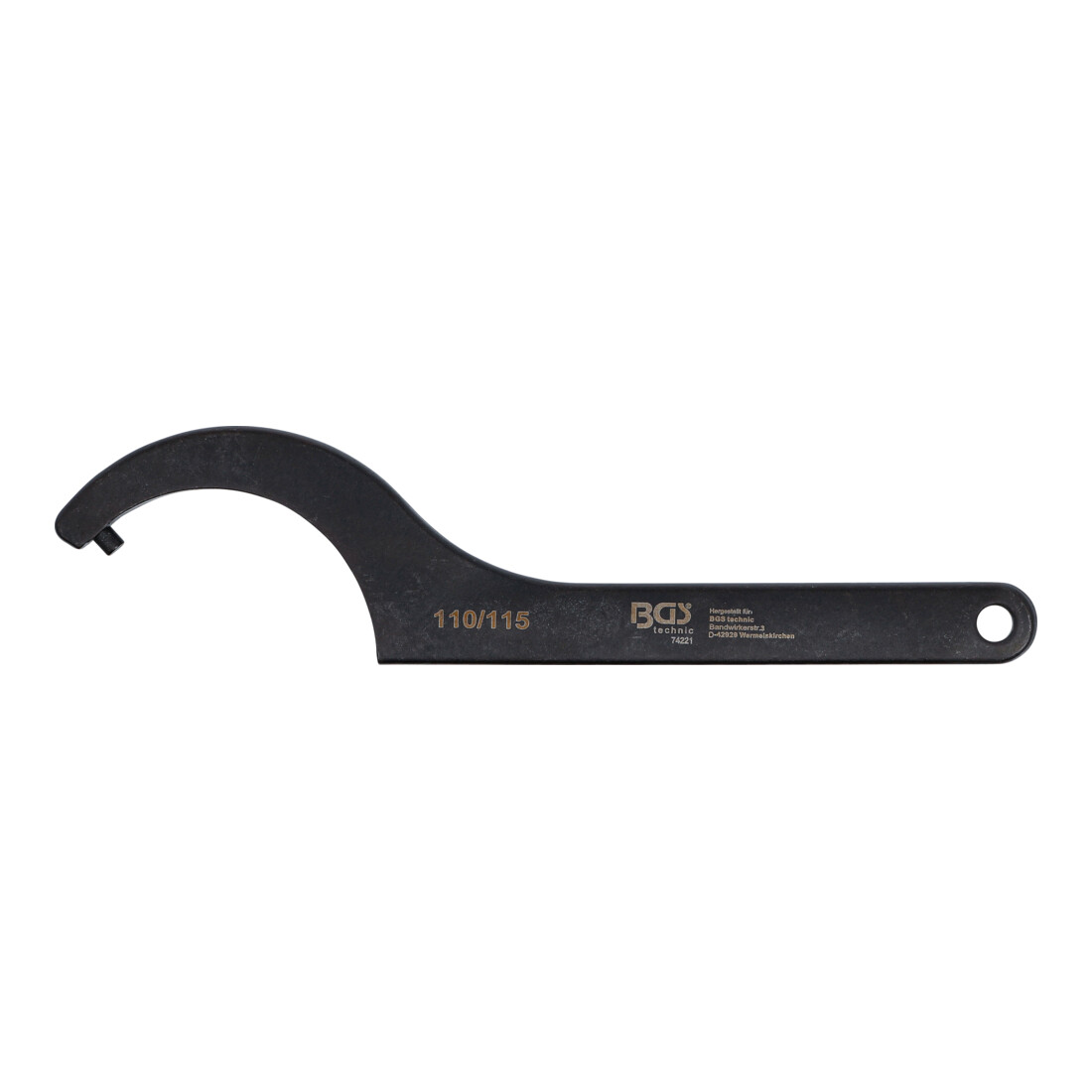 BGS Haaksleutel met pen, 110 - 115 mm