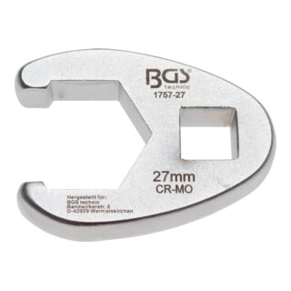 BGS Hahnenfußschlüssel Antrieb Innenvierkant 12,5 mm (1/2") SW 27 mm