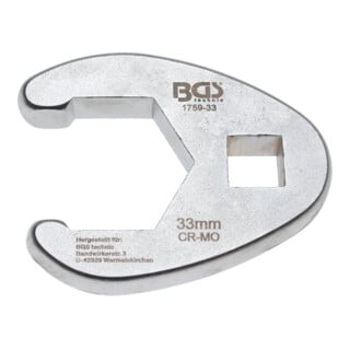 BGS Hahnenfußschlüssel Antrieb Innenvierkant 12,5 mm (1/2") SW 33 mm