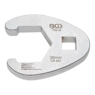 BGS Hahnenfußschlüssel Antrieb Innenvierkant 12,5 mm (1/2") SW 36 mm