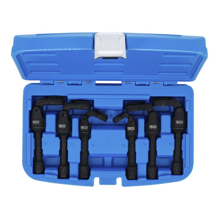 BGS Hahnenfußsleutelset, aandrijving binnenvierkant 10 mm (3/8"), met scharnier, 6-dlg.