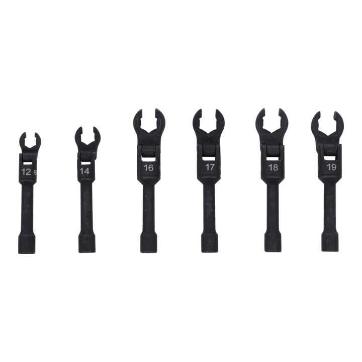 BGS Hahnenfußsleutelset, aandrijving binnenvierkant 10 mm (3/8"), met scharnier, 6-dlg.