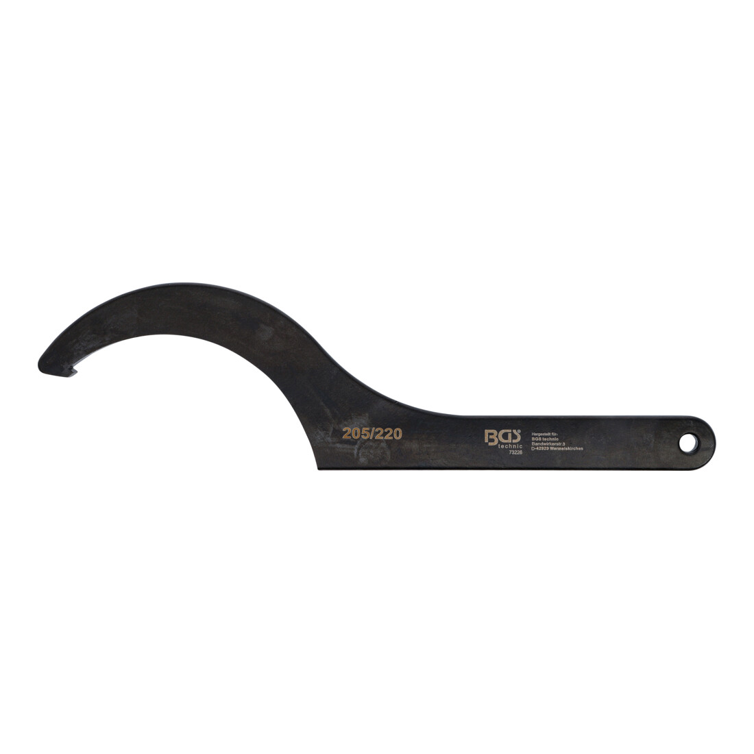 BGS Hakenschlüssel mit Nase, 205 - 220 mm