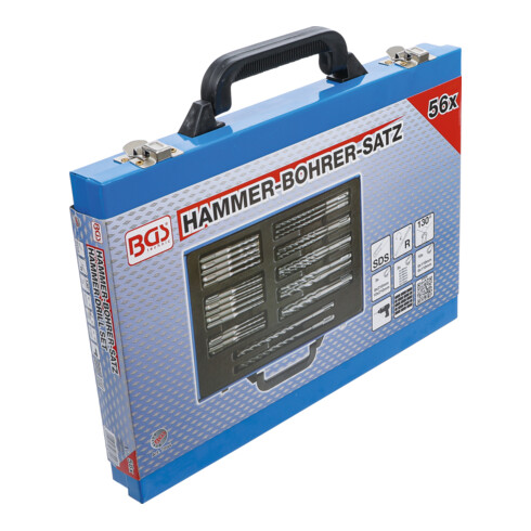 BGS Hammer-Bohrer-Satz SDS-Schaft, Hartmetallspitze 4 - 12 mm 56-tlg.