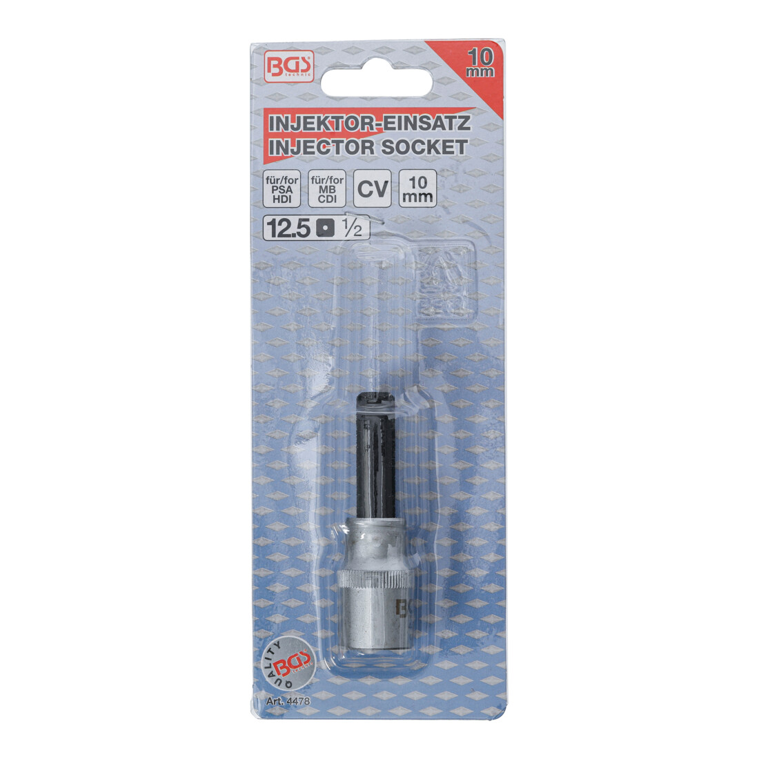BGS Injector dopsleutel | 12,5 mm (1/2") | zeskant 10 mm